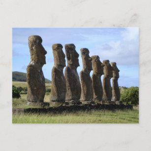 Moais in Easter Island, Chile Postcard
