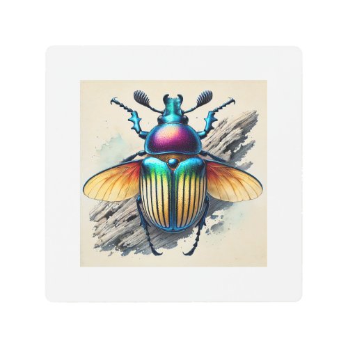 Moala Beetle 270624IREF120 _ Watercolor Metal Print