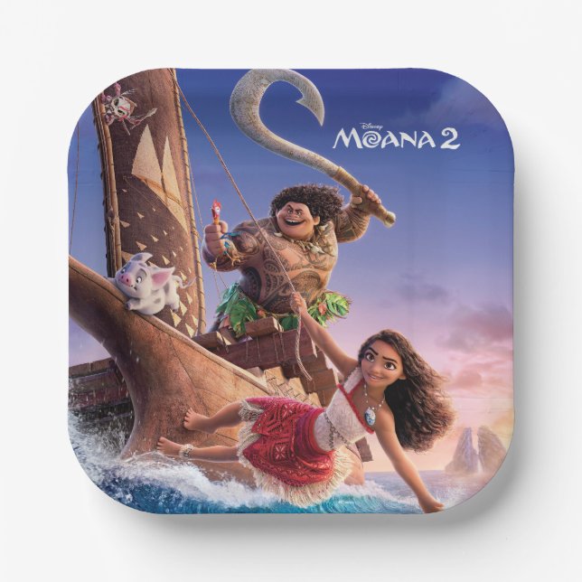 Moana 2 Theatrical Art Paper Plates (Front)