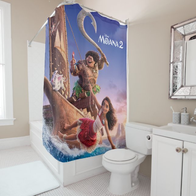 Moana 2 Theatrical Art Shower Curtain (In Situ)