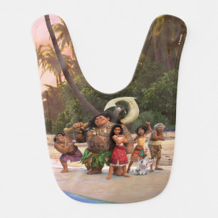 Moana and Crew Baby Bib