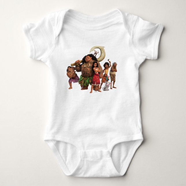 Moana and Crew Baby Bodysuit (Front)