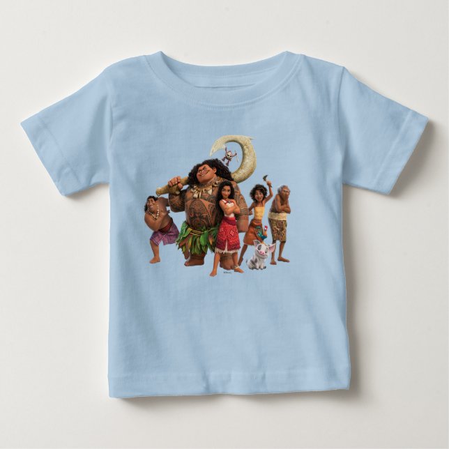 Moana and Crew Baby T-Shirt (Front)