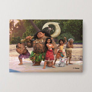 Moana and Crew Button