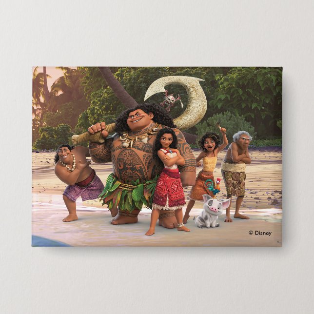 Moana and Crew Button (Front)