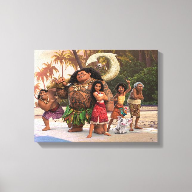Moana and Crew Canvas Print (Front)