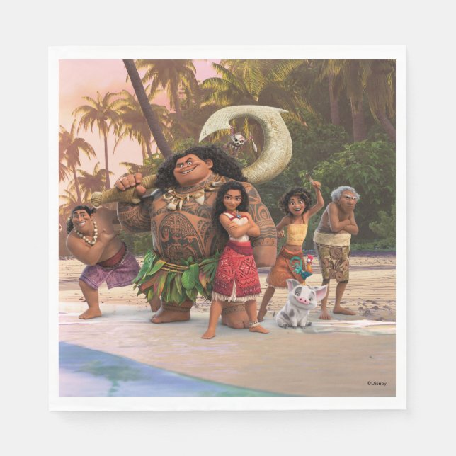 Moana and Crew Napkins (Front)