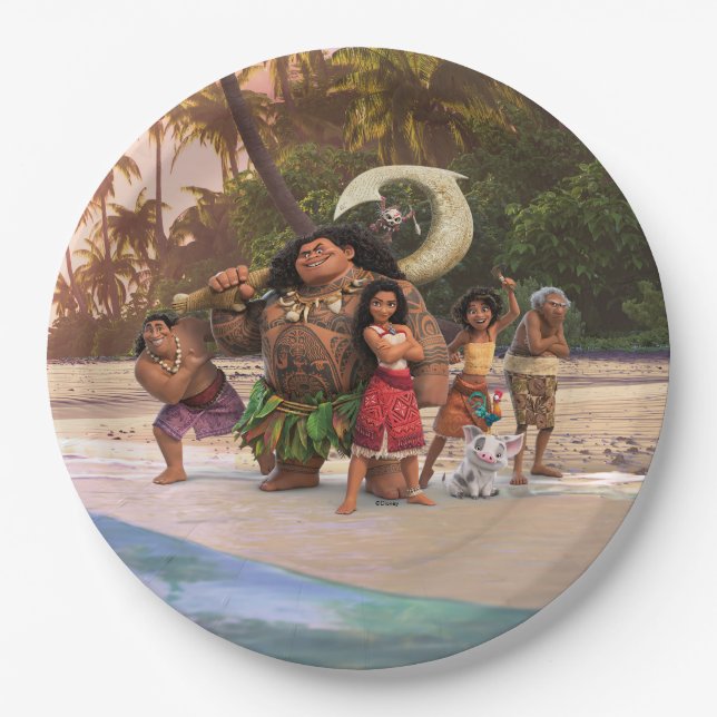 Moana and Crew Paper Plates (Front)