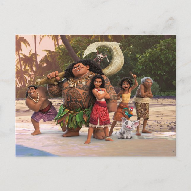 Moana and Crew Postcard (Front)