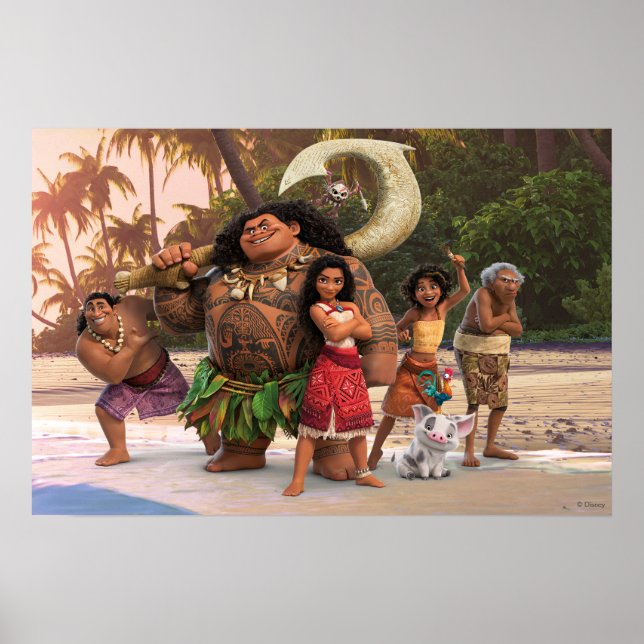 Moana and Crew Poster (Front)
