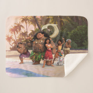 Moana and Crew Sherpa Blanket