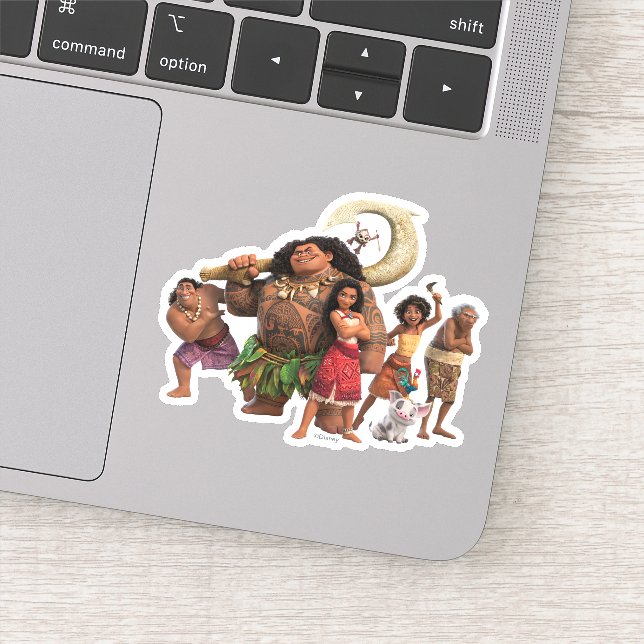 Moana and Crew Sticker (Detail)