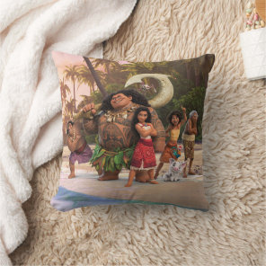Moana and Crew Throw Pillow