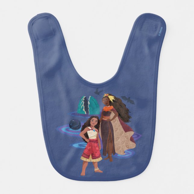 Moana and Matangi Baby Bib (Front)