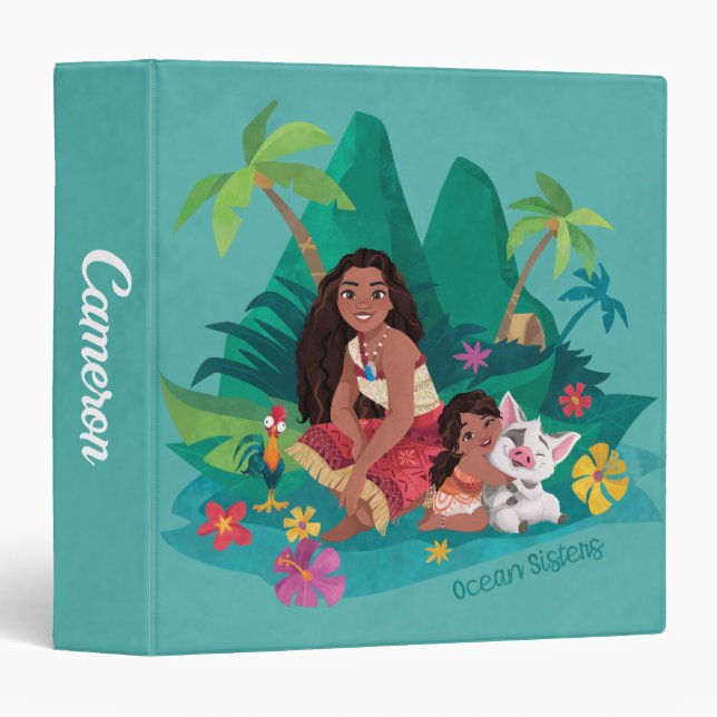 Moana and Simea Ocean Sisters 3 Ring Binder (Front/Spine)