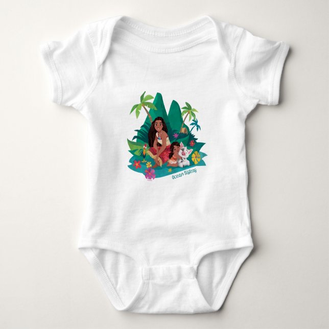 Moana and Simea Ocean Sisters Baby Bodysuit (Front)