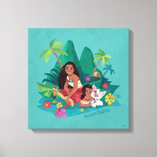 Moana and Simea Ocean Sisters Canvas Print (Front)