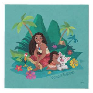 Moana and Simea Ocean Sisters Faux Canvas Print
