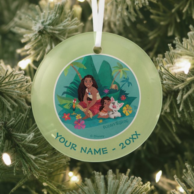 Moana and Simea Ocean Sisters Glass Ornament (Insitu)