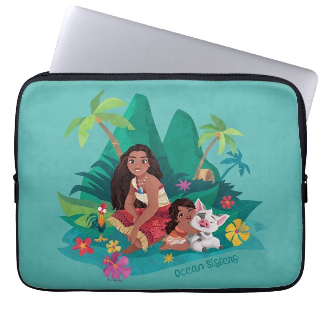 Moana and Simea Ocean Sisters Laptop Sleeve (Front)