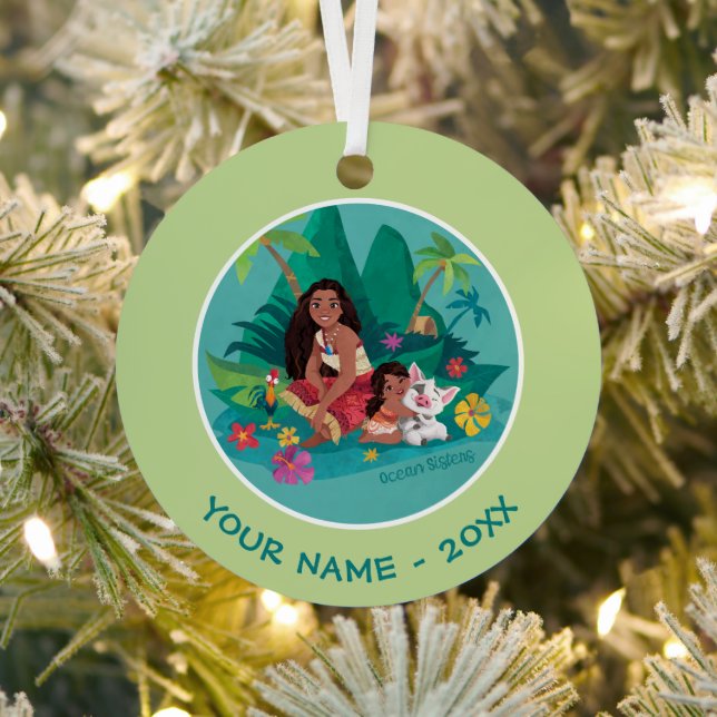 Moana and Simea Ocean Sisters Metal Ornament (Insitu)
