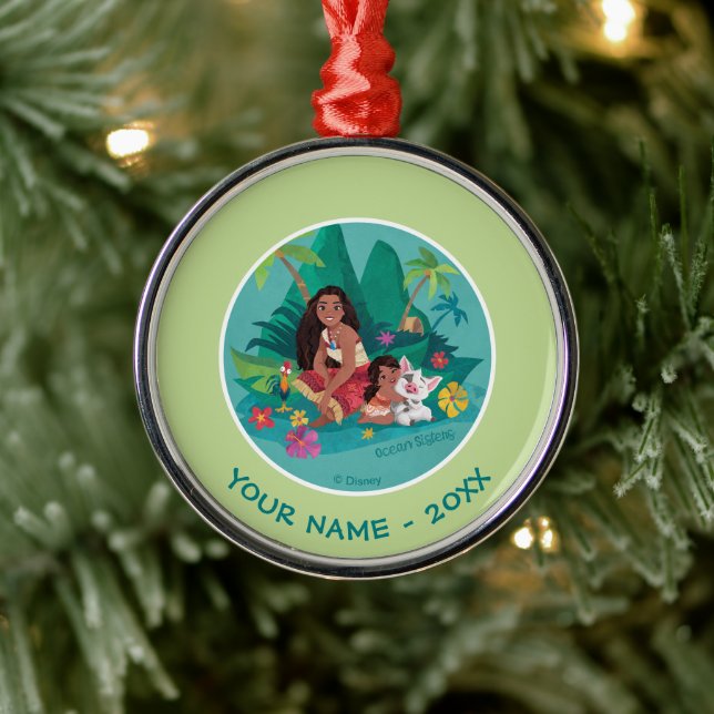 Moana and Simea Ocean Sisters Metal Ornament (Tree)