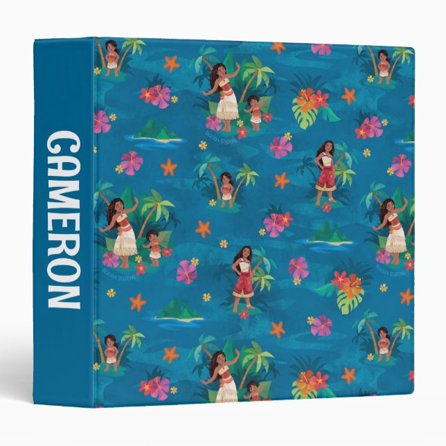 Moana and Simea Ocean Sisters Pattern 3 Ring Binder (Front/Spine)