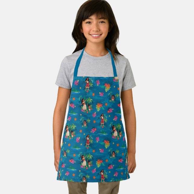 Moana and Simea Ocean Sisters Pattern Apron (Insitu)