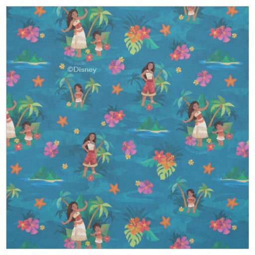 Moana and Simea Ocean Sisters Pattern Fabric