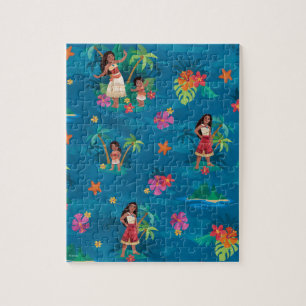 Moana and Simea Ocean Sisters Pattern Jigsaw Puzzle