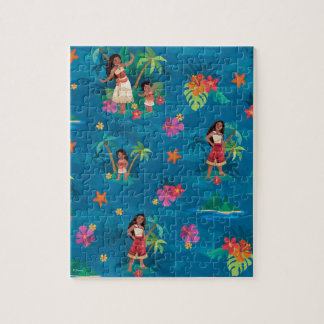 Moana and Simea Ocean Sisters Pattern Jigsaw Puzzle