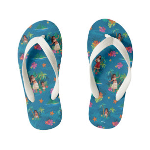 Moana and Simea Ocean Sisters Pattern Kid's Flip Flops