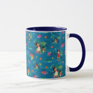 Moana and Simea Ocean Sisters Pattern Mug
