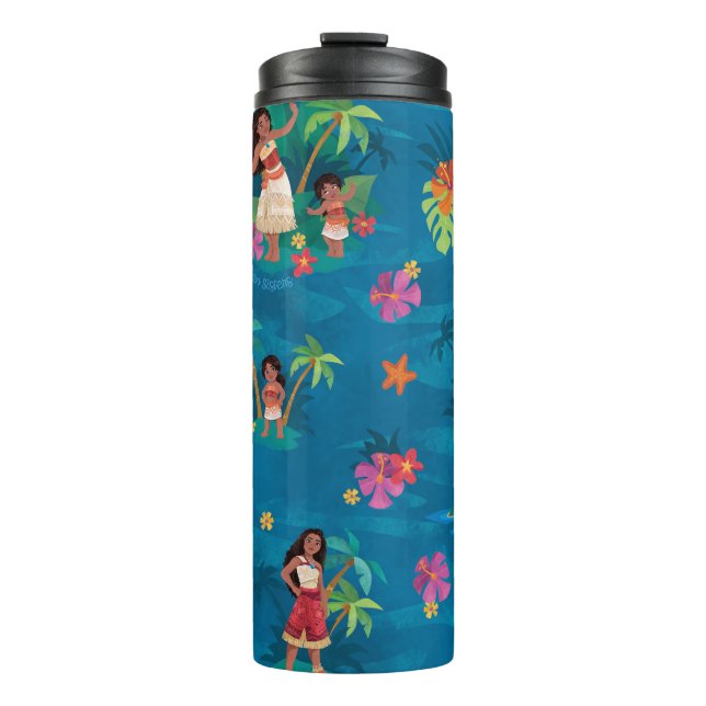 Moana and Simea Ocean Sisters Pattern Thermal Tumbler (Front)