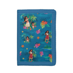 Moana and Simea Ocean Sisters Pattern Trifold Wallet