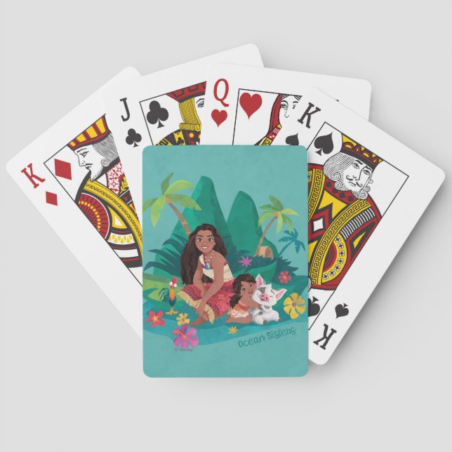Moana and Simea Ocean Sisters Playing Cards (Back)