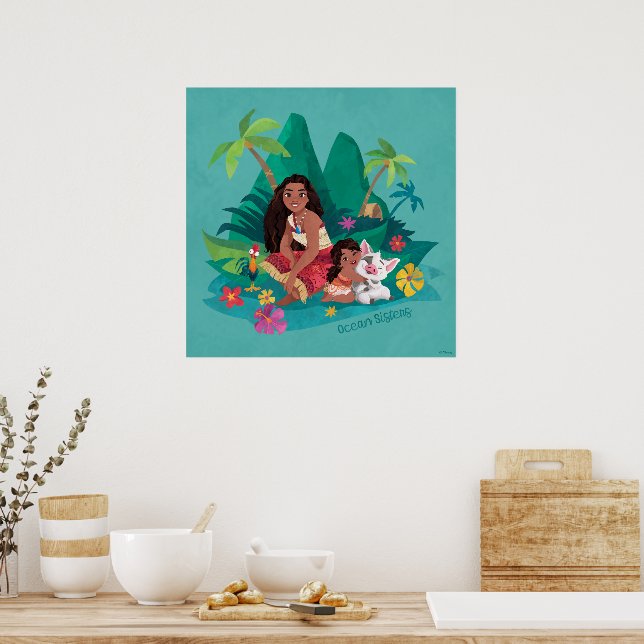 Moana and Simea Ocean Sisters Poster | Zazzle
