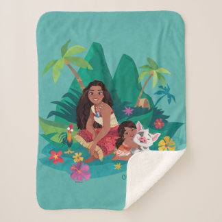 Moana and Simea Ocean Sisters Sherpa Blanket