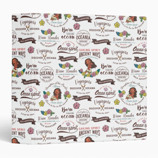 Moana | Bold Adventurer Pattern 3 Ring Binder (Front/Spine)
