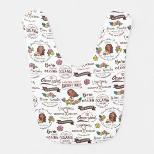 Moana Bold Adventurer Pattern Baby Bib