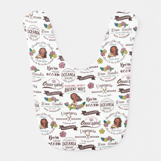 Moana | Bold Adventurer Pattern Baby Bib (Front)