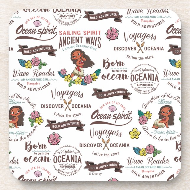 Moana | Bold Adventurer Pattern Beverage Coaster (Front)