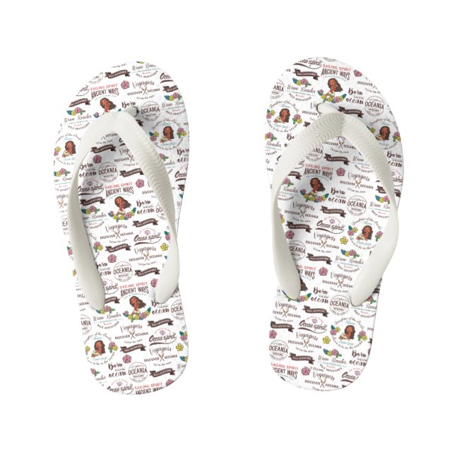 Moana | Bold Adventurer Pattern Kid's Flip Flops (Footbed)