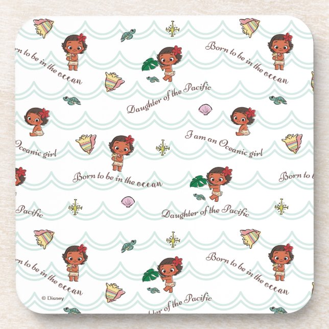 Moana | Born to be in the Ocean Pattern Coaster (Front)