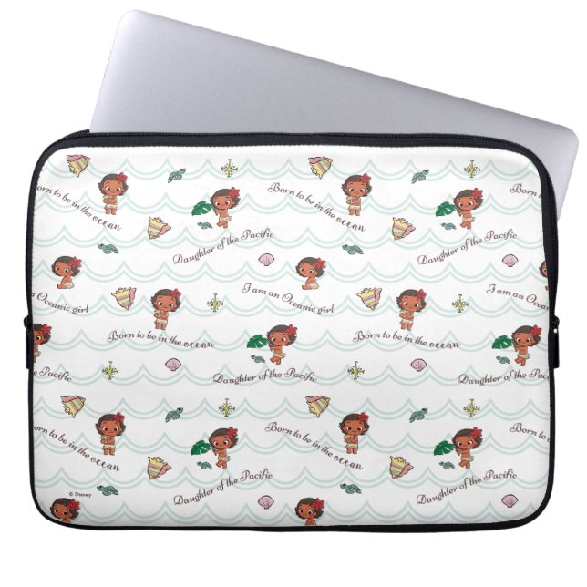 Moana | Born to be in the Ocean Pattern Laptop Sleeve (Front)