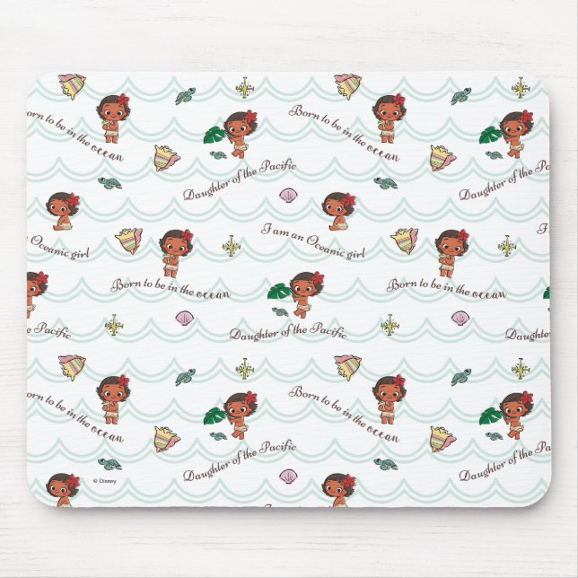 Moana | Born to be in the Ocean Pattern Mouse Pad (Front)