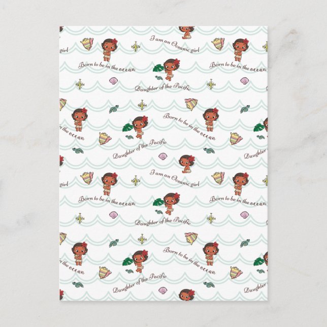Moana | Born to be in the Ocean Pattern Postcard (Front)