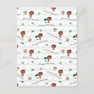Moana | Born to be in the Ocean Pattern Postcard