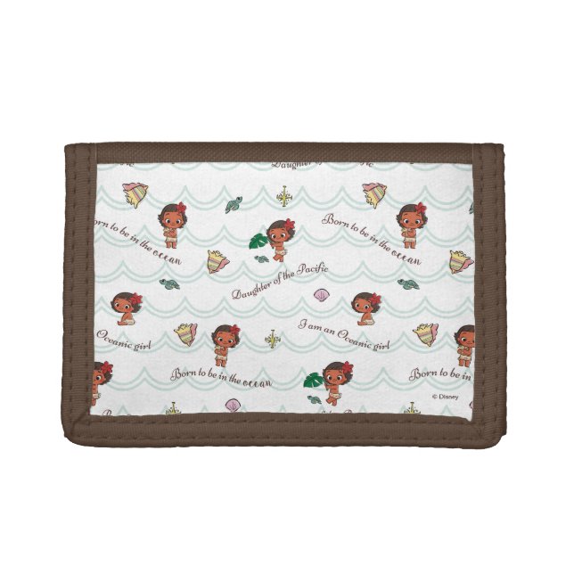 Moana | Born to be in the Ocean Pattern Trifold Wallet (Front)