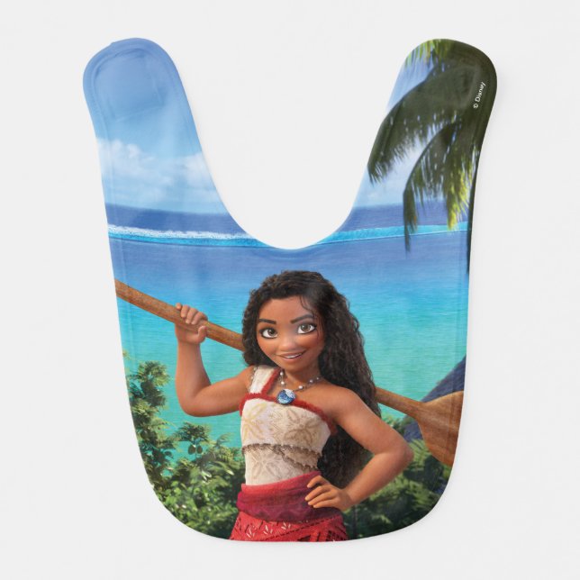 Moana Born to Voyage Baby Bib (Front)